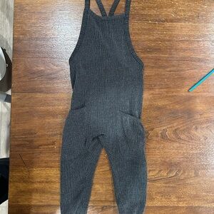 Zara baby girl size 3-4 years Black Ribbed Jumpsuit vguc